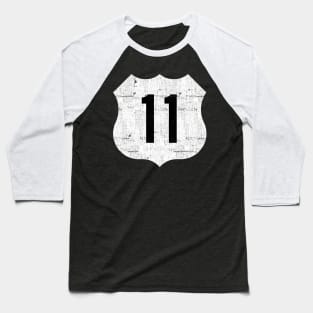 Route 11 -- Vintage Look Design Baseball T-Shirt